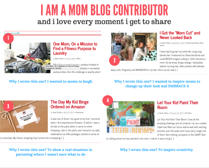 I am a mom blog contributor